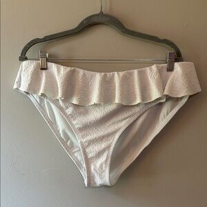 Time and Tru White Ruffle swim bottoms Size XL (16/18)